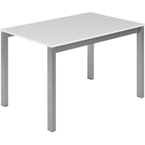 El Corte Inglés Mesa de cocina extensible con superficie laminada Ginger . Blanco / Aluminio 100 cm Image