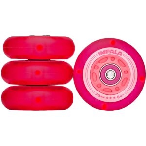 Impala Rollers Ruedas De Patines Light Up Inline 4 Unidades Pink/Red 70 mm/84A Image