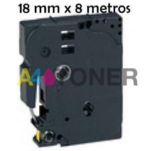 A4toner  Cinta rotuladora Brother TZ241 / TZE241 blanca 18 mm x 8 metros compatible a TZE-241 / TZ-241 Image
