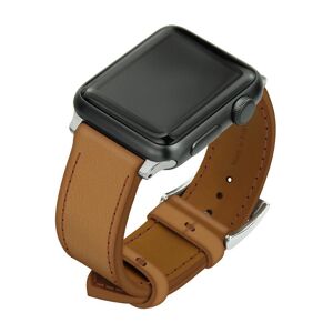 Noreve Bracelet en cuir pour montre Apple Watch Castan esparciate Boitier - Inserts 38 / 40 / 41 mm argenté + boucle ardillon argentée Image