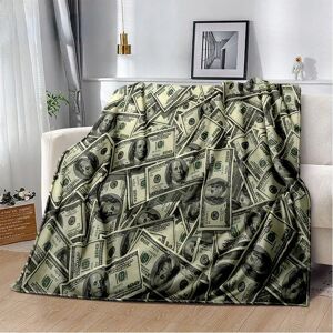 Aucun Couverture en peluche douce à motif dollar et euro, couverture en glouton pour salon, chambre à coucher, canapé, housse de pique-nique Image
