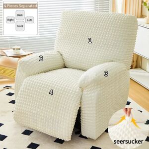 Yupartex Housse de fauteuil inclinable à carreaux Seersucker, couleur unie, antidérapante, protection de canapé simple, pour maison, hôtel, 4 pièces/ensemble Image