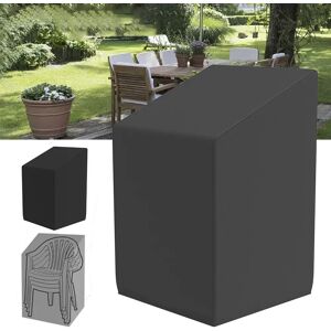 willstar Housse anti-poussière pour chaise de Patio empilée, housse de protection pour meubles de Patio de jardin extérieur, imperméable, anti-poussière, housse de pluie, organisateur de chaise Image