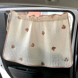 OIMG Auvent de siège de voiture pour bébé, dessin animé, en coton épais, couverture de pare-soleil pour fenêtre de voiture, Protection UV, ventouse, rideau coulissant installé Image
