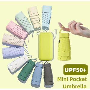 XMSJ UPF50 + Mini parapluie pliant vinyle petit pare-soleil parapluie poche pluie voyage parapluie Protection ultraviolette Capsule Parasol Image
