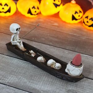 Aucun Ensemble de 3 pièces d'artisanat en résine de bateau d'aromathérapie squelette, bateau d'aromathérapie d'Halloween, parfum d'air frais, meubles, salon Image