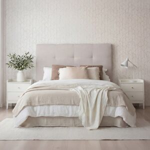 Ensemble maira tête de lit tapissée beige pour lit de 150/160 et 2 berna tables de chevet Image