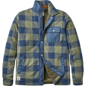 Passenger - Surchemise en polaire - Firelight Sherpa Lined Overshirt Dusty Olive Dark Denim Check  pour Homme - Taille M - Bleu Image