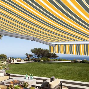 CÔTÉ STORE Store banne manuel Demi coffre pour terrasse - Gris jaune Image