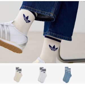 Adidas Originals Chaussettes X3 Crew 3 Stripes blanc/bleu 37/39 femme Image