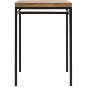 Miliboo Table haute carrée en manguier massif et métal noir L70 cm YPSTER Image