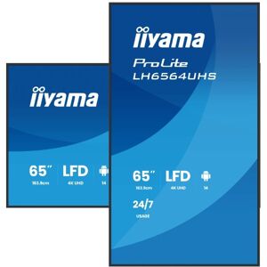 IIYAMA ProLite LH6564UHS-B1AG Écran UHD 4K de 65 pouces pour l'affichage numérique avec connectivité avancée et contrôle professionnel. Image