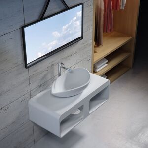 Distribain Plan de toilette avec vasque design en solid surface SDK52 + SDV20 Image