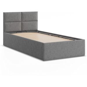 Greensite Borgo egyszemélyes ágykeret (matrac nélkül), ágyneműtartóval, szövet, szürke Image