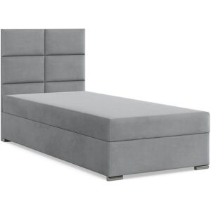 Greensite Calvi egyszemélyes ágy, bársony, ágyneműtartóval, szürke Image