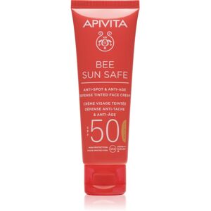 Apivita Bee Sun Safe Anti-Spot and Anti-Age Tinted Face Cream SPF50 védő tonizáló krém arcra SPF 50 árnyalat Natural 50 ml Image
