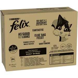 80x85g Felix Fantastic 2. halválogatás nedves macskatáp Image