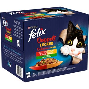 48x85g Felix Fantastic duplán finom - hús- & zöldségválogatás nedves macskatáp Image