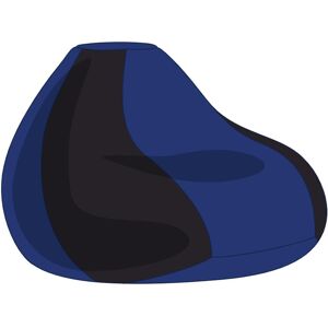 Babszem bútorház Fekete - Kék Bicolor XXL Babzsákfotel Huzat Image