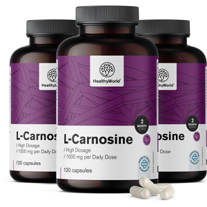 HealthyWorld® 3x L-karnozin 1000 mg, összesen 360 kapszula Image