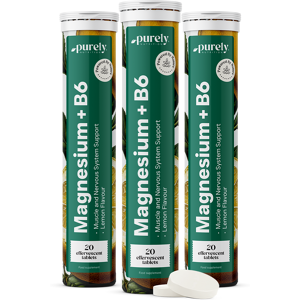 Purely Nutrition 3x Magnézium + B6-vitamin – pezsgőtabletta, összesen 60 pezsgőtabletta Image