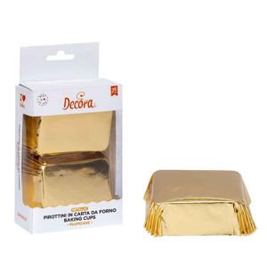 Decora 20 Pirottini Rettangolari Color Oro Per Cottura Plumcake 8 X 5 X H 3,2 Cm Image