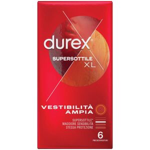 Durex Supersottile XL Profilattico Vestibilità Ampia, 6 preservativi Image