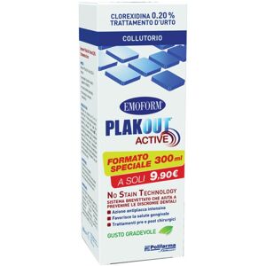 Emoform PlakOut Active Collutorio Trattamento d'Urto Clorexidina 0.20%, 300ml Image