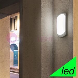 Gea Luce Srl Dixie Lampada A Parete Bianca Da Esterno Moderna A Led Ip54 Image