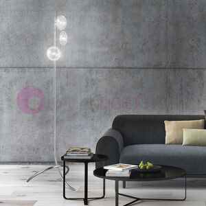 Metal Lux Light snc Dolce Lampada Da Terra Cromo O Oro 3 Luci In Vetro Soffiato Image