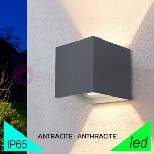 BOT Lighting Marbella Squared Antracite Faretto Led Da Esterno Cubetto 10x10 Design Moderno Ip65 Image