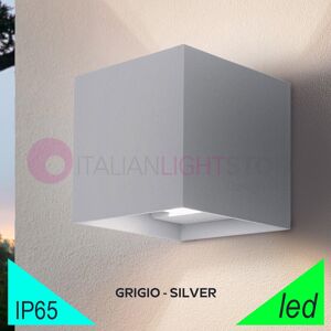 BOT Lighting Marbella Big Squared Grigio Faretto Led Da Esterno Cubo 12x12 Design Moderno Ip65 Image