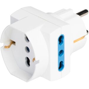 Adattatore multiplo spina franco / tedesco e 3 prese bianco Image