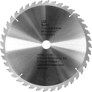 Lama per sega circolare LUX metallo duro Ø 315 mm 40 denti Image