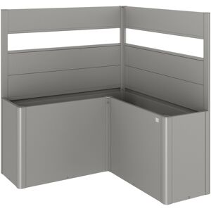 Biohort Fioriera frangivista Belvedere a L con vetro 150 cm Gri quarz met 2 pz Image