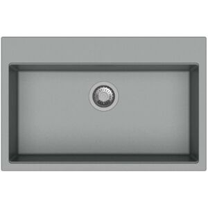 Lavello da incasso in quarzo 1 vasca 78x51 cm grigio Image