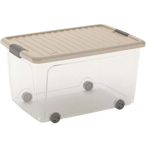 Kis Contenitore W Box L 50 l Trasparente/Bianco Gesso 56,5x39x31,5H cm Image