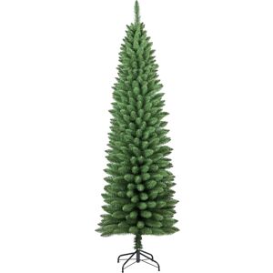 Albero di Natale artificiale slim Corvo in PVC verde H 180 x Ø 55 cm Image