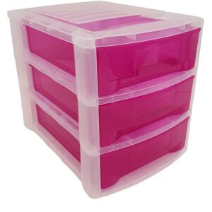 Cassettiera 3 cassetti Midi Clear 27x36x30 cm fucsia Image