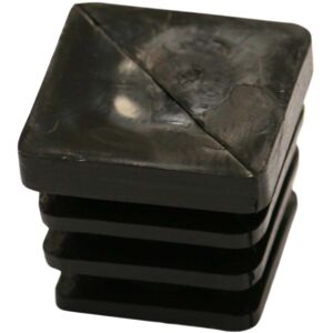 4 puntali alettati pvc quadro 25x25 mm nero Image