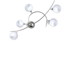 Plafoniera Bolle 5 luci 15x102x60 cm bianco-cromo Image