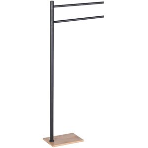Porta asciugamani da terra Trilly bambù / nero 84 cm Image