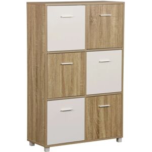 Mobile 6 ante in pannello truciolare 77x30x119 cm legno ghiaccio Image