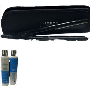 ùretro' Piastrino Retro' Nero Piu' Shampoo Retro' Capelli Lisci 250 Ml E Conditioner 250 Ml Image
