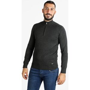 Baci & Abbracci Pullover Uomo In Maglia Mezza Zip Grigio Taglia Xl Image