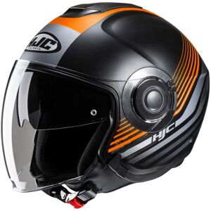 Casco Moto Jet Hjc i40N DOVA MC7SF Nero Opaco Arancio taglia S Image