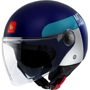 Casco Moto Jet Mt Helmets STREET S 22.06 Inboard C7 Blu Opac taglia XX Image