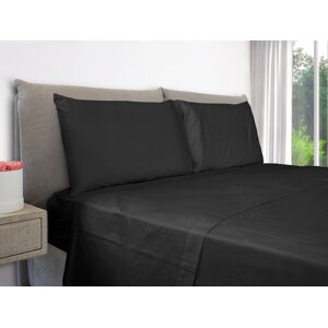 EvergreenWeb Set Lenzuola e Federe Cuscini per Letto Matrimoniale Matrimoniale Nero Image