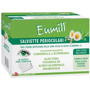 Recordati spa Eumill Salviette Sterili Perioculari Confezione Risparmio Da 20 Pezzi Per L'igiene Quotidiana Degli Occhi Di Adulti E Bambini Image
