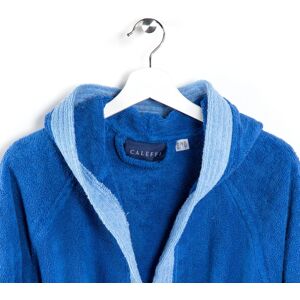 Accappatoio con Cappuccio in Cotone Young 4/6 Anni Spugnissima Tinta Unita Blu Caleffi Image